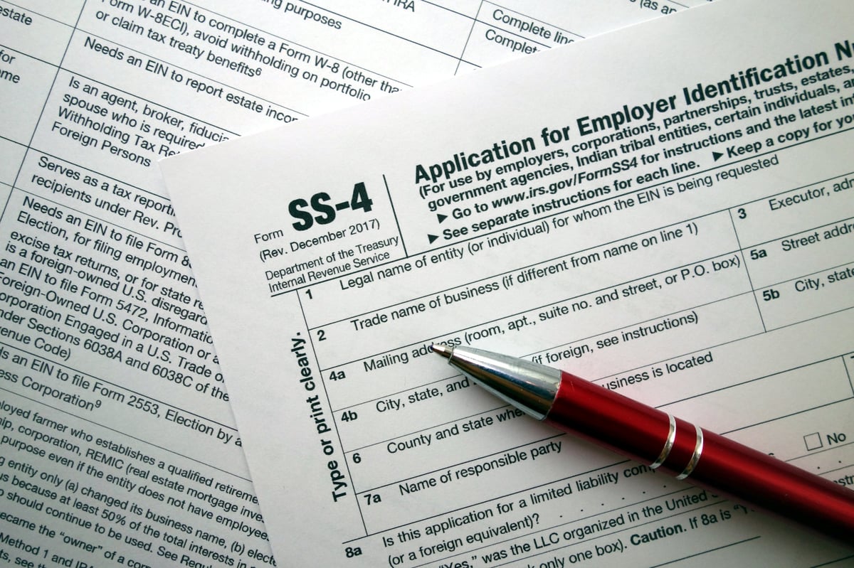 SS-4 form application for employer identification number